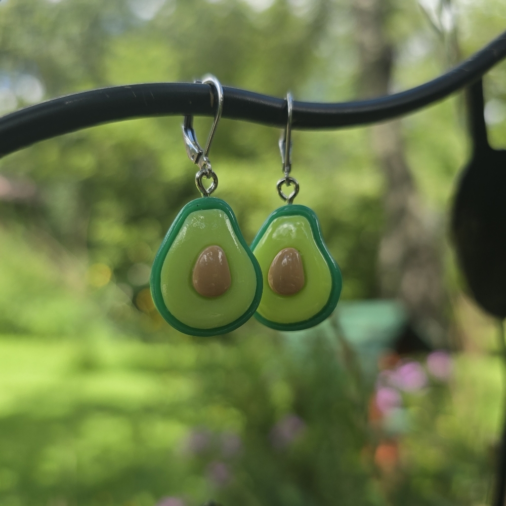 🍃 Avocado Lover Earrings – Handmade Statement Jewelry